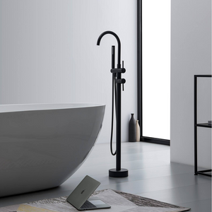 Floor-Mount Bathtub Faucet with Handheld