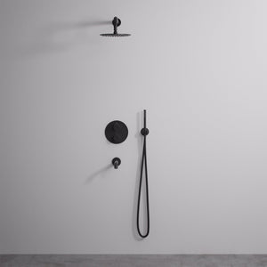 Concealed Mixer Wall-Mount Shower Head Set with Handheld and Spout