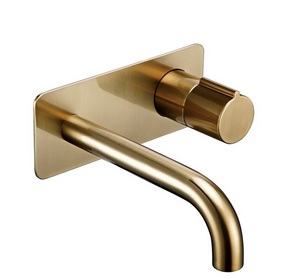 Wall-Mount Single Circular Controller Bathroom Faucet with plate