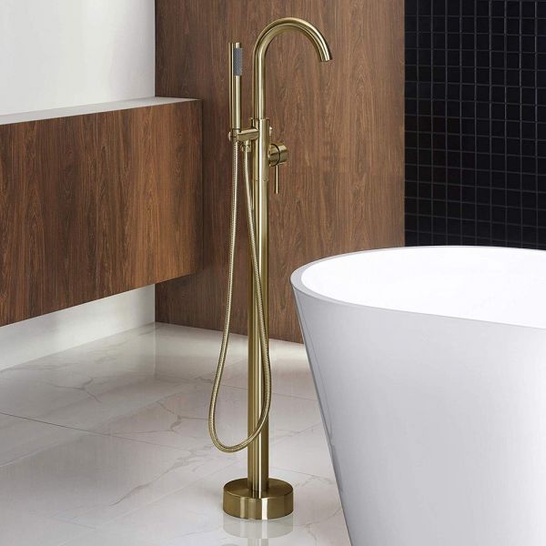 Floor-Mount Bathtub Faucet with Handheld