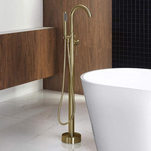 Floor-Mount Bathtub Faucet with Handheld