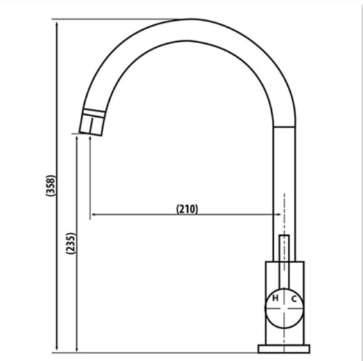 Kitchen Faucet Round Hot/Cold