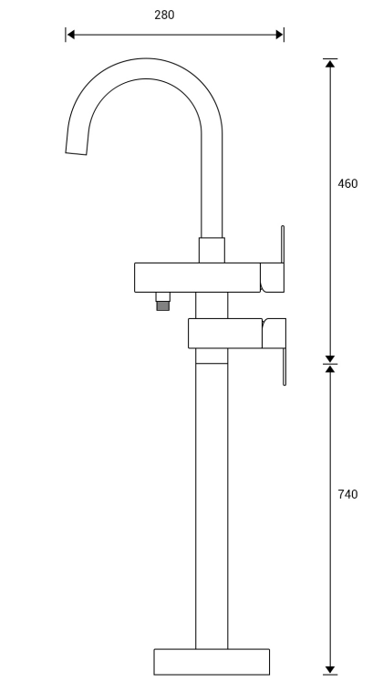 Floor-Mount Bathtub Faucet with Handheld