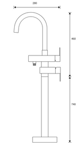 Floor-Mount Bathtub Faucet with Handheld