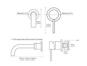 Wall-Mount Single Controller Bathroom Faucet with Concealed Mixer